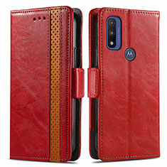 Custodia Portafoglio In Pelle Cover con Supporto S02D per Motorola Moto G Pure Rosso