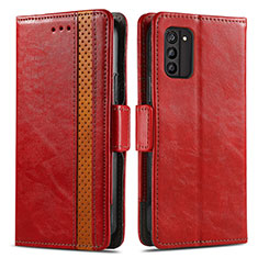 Custodia Portafoglio In Pelle Cover con Supporto S02D per Nokia G100 Rosso