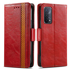 Custodia Portafoglio In Pelle Cover con Supporto S02D per OnePlus Nord N200 5G Rosso