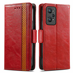 Custodia Portafoglio In Pelle Cover con Supporto S02D per Realme GT Neo 3T 5G Rosso