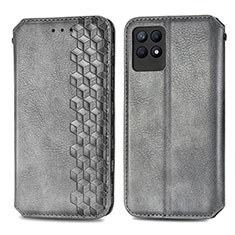 Custodia Portafoglio In Pelle Cover con Supporto S02D per Realme Narzo 50 4G Grigio