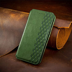 Custodia Portafoglio In Pelle Cover con Supporto S02D per Samsung Galaxy A41 SC-41A Verde