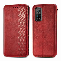Custodia Portafoglio In Pelle Cover con Supporto S02D per Xiaomi Redmi K30S 5G Rosso