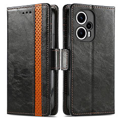 Custodia Portafoglio In Pelle Cover con Supporto S02D per Xiaomi Redmi Note 12 Turbo 5G Nero