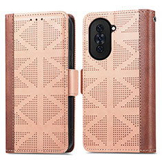 Custodia Portafoglio In Pelle Cover con Supporto S03D per Huawei Nova 10 Marrone Chiaro