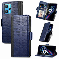 Custodia Portafoglio In Pelle Cover con Supporto S03D per Realme 9 Pro+ Plus 5G Blu