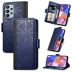 Custodia Portafoglio In Pelle Cover con Supporto S03D per Samsung Galaxy A23 4G Blu