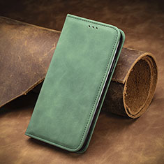 Custodia Portafoglio In Pelle Cover con Supporto S04D per Asus ZenFone 8 Mini Verde