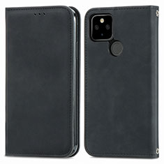 Custodia Portafoglio In Pelle Cover con Supporto S04D per Google Pixel 5a 5G Nero