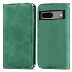 Custodia Portafoglio In Pelle Cover con Supporto S04D per Google Pixel 7 5G Verde