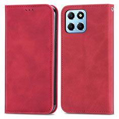 Custodia Portafoglio In Pelle Cover con Supporto S04D per Huawei Honor 70 Lite 5G Rosso