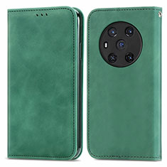 Custodia Portafoglio In Pelle Cover con Supporto S04D per Huawei Honor Magic3 5G Verde