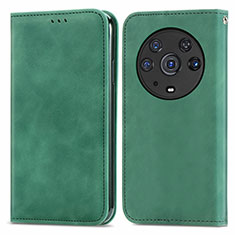 Custodia Portafoglio In Pelle Cover con Supporto S04D per Huawei Honor Magic3 Pro 5G Verde