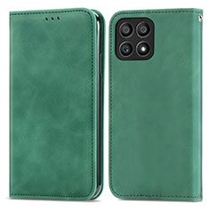 Custodia Portafoglio In Pelle Cover con Supporto S04D per Huawei Honor X30i Verde