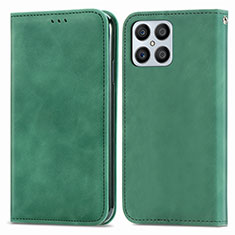 Custodia Portafoglio In Pelle Cover con Supporto S04D per Huawei Honor X8 4G Verde