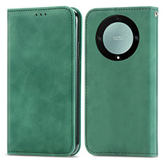 Custodia Portafoglio In Pelle Cover con Supporto S04D per Huawei Honor X9a 5G Verde