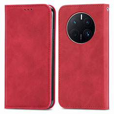 Custodia Portafoglio In Pelle Cover con Supporto S04D per Huawei Mate 50 Pro Rosso