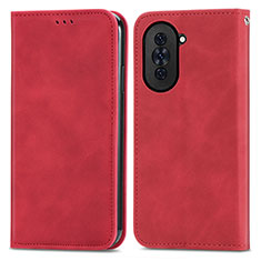 Custodia Portafoglio In Pelle Cover con Supporto S04D per Huawei Nova 10 Rosso