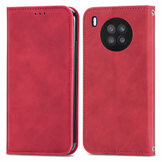 Custodia Portafoglio In Pelle Cover con Supporto S04D per Huawei Nova 8i Rosso