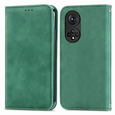 Custodia Portafoglio In Pelle Cover con Supporto S04D per Huawei Nova 9 Pro Verde