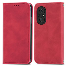 Custodia Portafoglio In Pelle Cover con Supporto S04D per Huawei Nova 9 SE Rosso