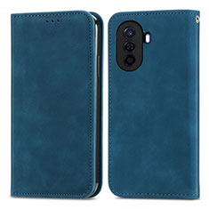 Custodia Portafoglio In Pelle Cover con Supporto S04D per Huawei Nova Y70 Plus Blu