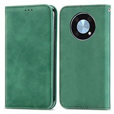 Custodia Portafoglio In Pelle Cover con Supporto S04D per Huawei Nova Y90 Verde