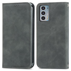 Custodia Portafoglio In Pelle Cover con Supporto S04D per Motorola Moto Edge 20 5G Grigio