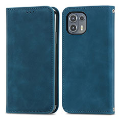 Custodia Portafoglio In Pelle Cover con Supporto S04D per Motorola Moto Edge 20 Lite 5G Blu