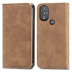 Custodia Portafoglio In Pelle Cover con Supporto S04D per Motorola Moto G Play (2023) Marrone