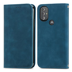 Custodia Portafoglio In Pelle Cover con Supporto S04D per Motorola Moto G Play Gen 2 Blu