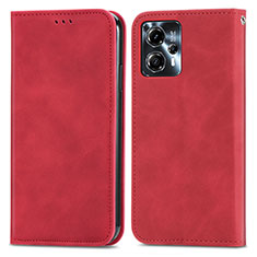 Custodia Portafoglio In Pelle Cover con Supporto S04D per Motorola Moto G13 Rosso