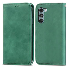 Custodia Portafoglio In Pelle Cover con Supporto S04D per Motorola Moto G200 5G Verde