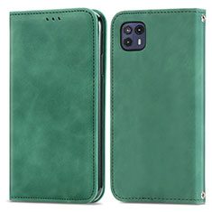 Custodia Portafoglio In Pelle Cover con Supporto S04D per Motorola Moto G50 5G Verde