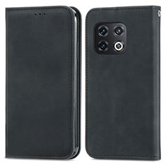 Custodia Portafoglio In Pelle Cover con Supporto S04D per OnePlus 10 Pro 5G Nero