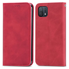 Custodia Portafoglio In Pelle Cover con Supporto S04D per Oppo A16e Rosso