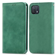 Custodia Portafoglio In Pelle Cover con Supporto S04D per Oppo A16e Verde