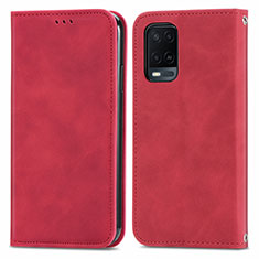 Custodia Portafoglio In Pelle Cover con Supporto S04D per Oppo A54 4G Rosso