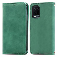 Custodia Portafoglio In Pelle Cover con Supporto S04D per Oppo A54 4G Verde