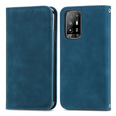 Custodia Portafoglio In Pelle Cover con Supporto S04D per Oppo A95 5G Blu