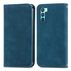 Custodia Portafoglio In Pelle Cover con Supporto S04D per Oppo K9 Pro 5G Blu