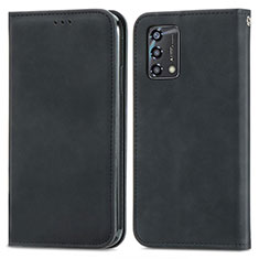 Custodia Portafoglio In Pelle Cover con Supporto S04D per Oppo Reno6 Lite Nero