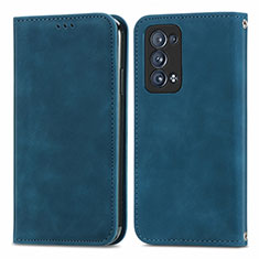 Custodia Portafoglio In Pelle Cover con Supporto S04D per Oppo Reno6 Pro 5G Blu