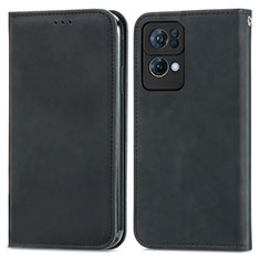 Custodia Portafoglio In Pelle Cover con Supporto S04D per Oppo Reno7 Pro 5G Nero