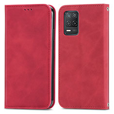 Custodia Portafoglio In Pelle Cover con Supporto S04D per Realme 8 5G Rosso