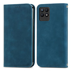 Custodia Portafoglio In Pelle Cover con Supporto S04D per Realme 8i Blu