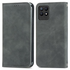 Custodia Portafoglio In Pelle Cover con Supporto S04D per Realme 8i Grigio