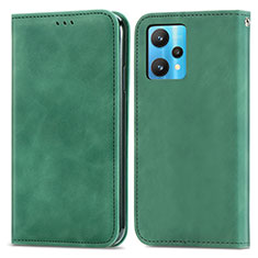 Custodia Portafoglio In Pelle Cover con Supporto S04D per Realme 9 4G Verde