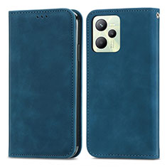 Custodia Portafoglio In Pelle Cover con Supporto S04D per Realme C35 Blu