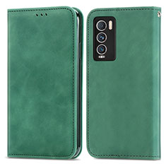 Custodia Portafoglio In Pelle Cover con Supporto S04D per Realme GT Master Explorer 5G Verde